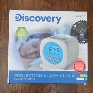 Discovery Blue and White Projection Alarm Clock
